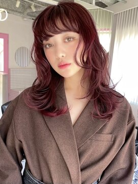 ミテ ナゴヤ(mite nagoya) レイヤーカット / ワインレッド