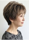 30代40代50代絶壁解消ひし形小顔前下がりショート