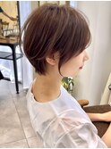 前髪カット＊イメチェンショートボブ＊カーキグレージュ