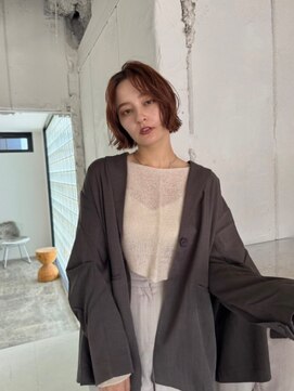 エイチ(811) バレイヤージュボブヘアセミロング前髪タッセルボブ姫カット