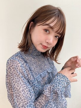 ボブ/ココアベージュ/髪質改善/外ハネ/前髪/インナーカラー//