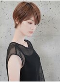 ショート×マッシュ×くびれ×シアーベージュ