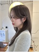 韓国風/レイヤー/前髪カット/オリーブ/透明感/ハッシュカット