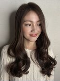 レイヤーロング大人可愛いヘルシーレイヤー韓国ヘアサイドバング