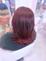 ヘアメイクアン(Hair Make Une) ブリーチなしでも叶う♪ボルドールビーな艶感レッドカラー◎