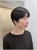 丸みショート × グレージュカラー