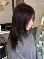 リッツ 岡崎緑ヶ丘店(Ritz)&nbsp;ミディアムレイヤー_ボルドーカラー_地毛風ストレート_R8102