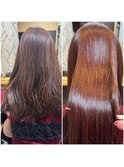 カラーリング + 髪質改善ヘアエステ