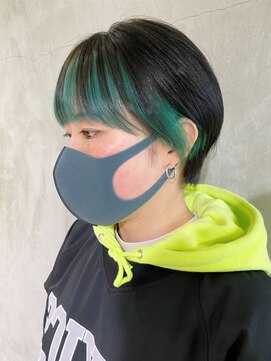 アルバム 池袋(ALBUM) インナーグリーン_ホワイトグレージュこなれミディ_ba384221