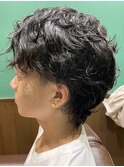 かきあげウルフパーマ