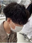 波巻きパーマメンズパーマメンズヘアツーブロックツイストパーマ