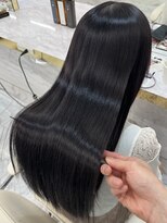 シェノン サントル(CHAINON CENTRE)&nbsp;黒髪/グレーベージュ/レイヤーロング/前髪パーマ