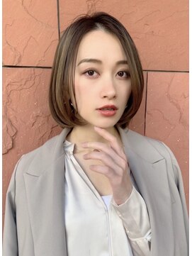 ネックス 表参道本店(nex) ハイライト/白髪ぼかし/明るい白髪染め/ボブ