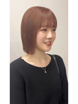 サロン(CI'SALON) コーラルピンク×ボブ★