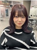 イメチェン/レッドブラウン/フルバング/似合わせカット/本厚木駅