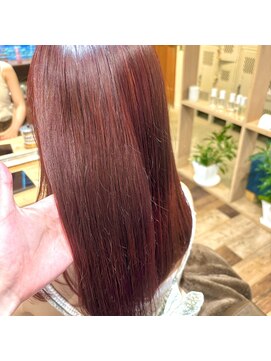 グッドネイバーズ 流山おおたかの森店(GOOD NEIGHBORS) ワインレッドブリーチなしダブルカラー髪質改善5Gトリートメント