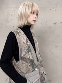 ナチュラルブロンド ハイレイヤーボブ