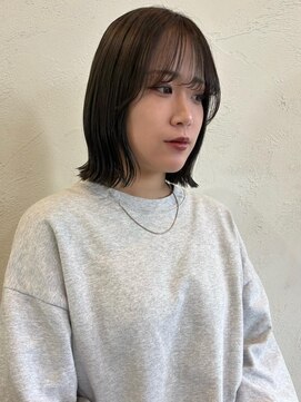 ハイク(HYKE) 外ハネボブ/ダークオリーブベージュ