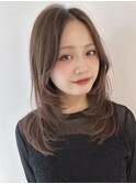 マレットヘアハイライト髪質改善オリーブグレーココアベージュ
