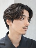 原宿メンズパーマルーズパーマシャドウパーマセンターパート緩め