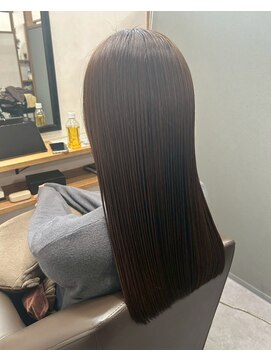 ロッカヘアエジェ(ROCCA hair eje.) ピンクベージュ美髪ストレート×暗髪ロング