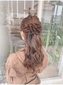 きれい系ロングハーフアップ