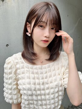 ロンド アンブル 四条烏丸(Lond ambre) 伊藤ガク レイヤーカット/オリーブベージュ/ストレート/前髪