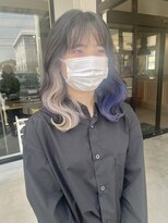 ナンバー(number+)&nbsp;20代30代シースルーバンクホワイトブルーインナーカラー