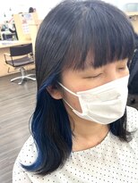 美容室 びゃんびゃん 社店&nbsp;インナーブルー/インナーカラー/イヤリングカラー