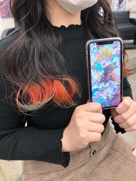 オタクヘア 渋谷(OTAKU HAIR) にじさんじ 宇佐美リト 毛先カラー 裾カラー エンドカラー