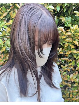 ヲタク(wotaku.) グレージュラベンダーグレージュ顔まわりレイヤー透明感カラー