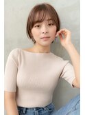 大人かわいい前髪セシルカットココアブラウンフリンジウェーブ