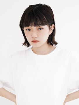 オンク 新宿(onk) 黒髪/グレーベージュ/レイヤーロング/前髪パーマ[新宿駅]