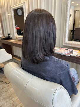 ヘアデザインスペース イチエ(hair design space i chi e) くすみブルーアッシュで大人ツヤ感◎さらさらセミロングスタイル