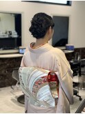 七五三　パーティーゆるふわ編み込みシニヨン