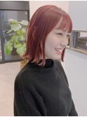 guest snap ピンクカラー　切りっぱなし　外ハネ　ボブ　大須
