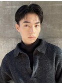艶センターパートニュアンスパーマダークアッシュ韓国マッシュ