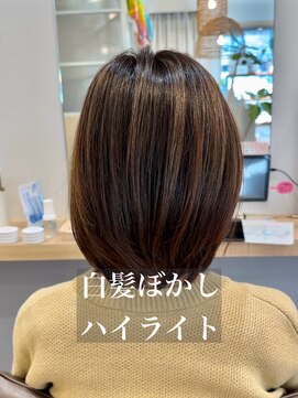 コノアラボ 守谷店(Conoah labo) 白髪/イメチェン/ホワイトブロンド/外ハネボブ/美髪/守谷
