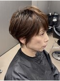 40代50代60代白髪マッシュショートボブ大人美人くびれ髪質改善