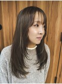 ワンカールレイヤーカット×まろやかグレージュハイライト