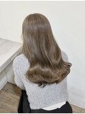 ブリーチなしカラー/髪質改善/ミルクティーベージュ/小顔ヘア