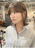 ナチュラル小顔前髪あり後れ毛サイドバング結べるボブくびれヘア