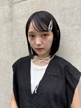 メゾンアクア 表参道(Maison ACQUA) ◎ミニボブウルフカットワイドバングブルーブラック