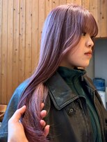 ブクレット(Bouclettes)&nbsp;心斎橋　ブリーチカラー/くすみピンク/ストレートロング