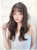 ロングレイヤーグレージュカラーブリーチなし透明感20代30代