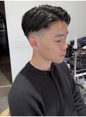 七三分け×フェードスタイル