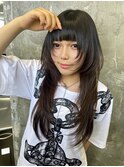 ハイライトカラーミルクティーベージュレイヤーカット