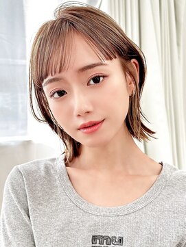 ロエ 博多店(loe) 【loe】くびれボブ×ミルクティーベージュ