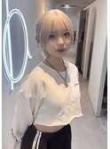 小顔見え♪ドールライクブロンドボブ♪