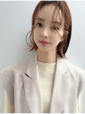 韓国くびれヘア/大人ミディアム/ 透明感ボブ/タッセルカラー